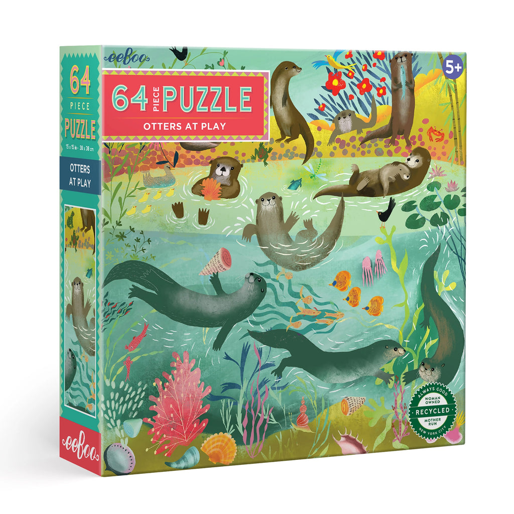 Otters At Play 64 Piece Puzzle