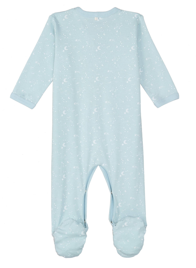 Moon and Stars Organic Snap Front Footie