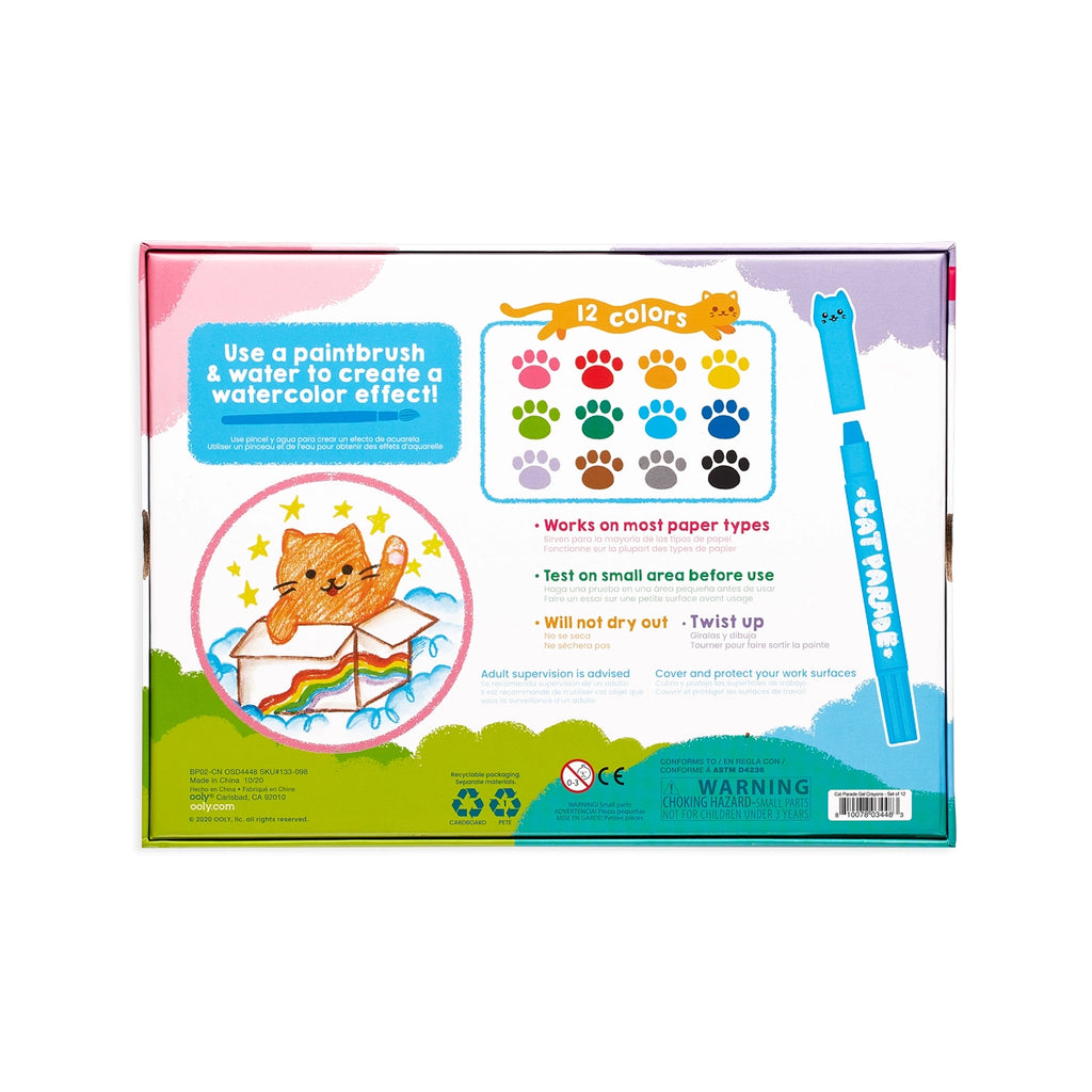 Cat Parade Gel Crayons - Set of 12