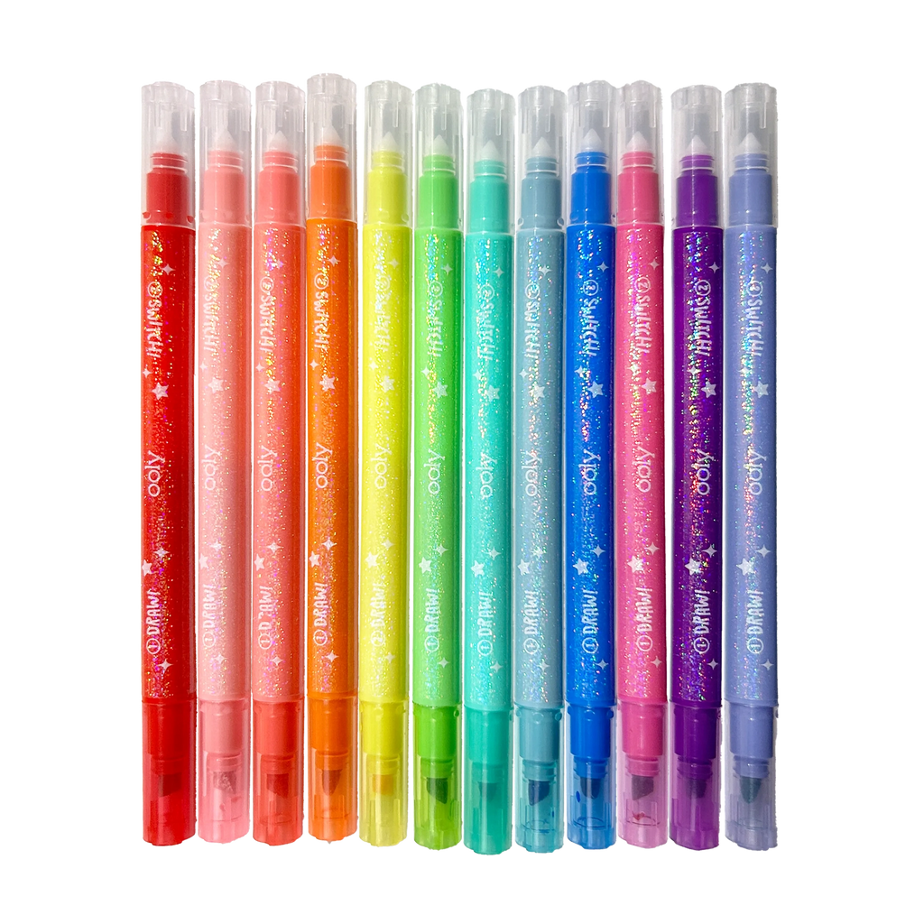 Switch-Eroo Sparkle Glittery Color Changing Markers- 12 Pc