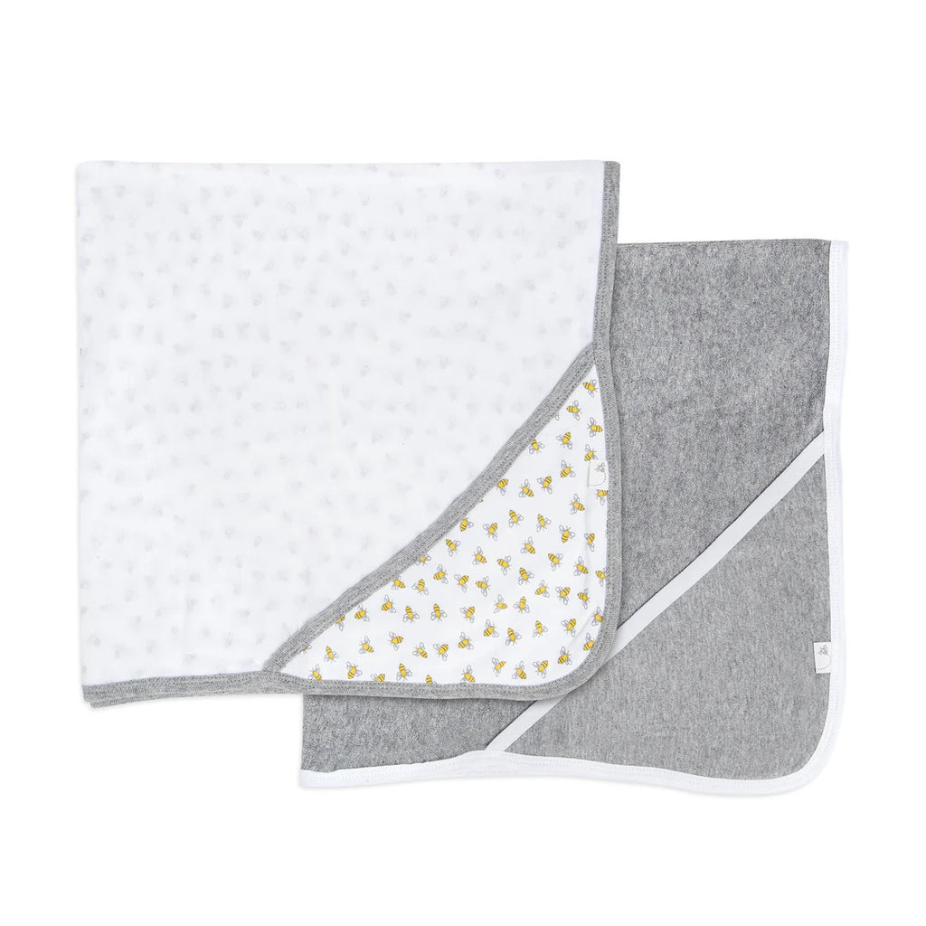 Honey Bee Organic Cotton Hooded Towel 2 Pack