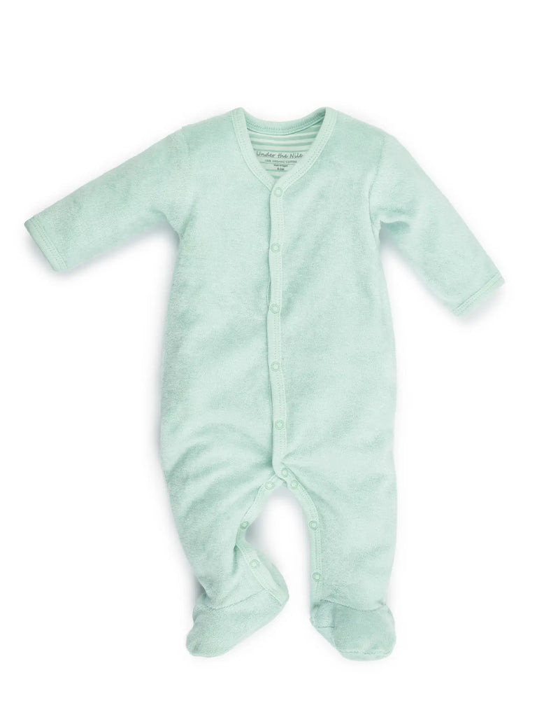 Organic Baby Snap Footie - Sea Breeze Terry