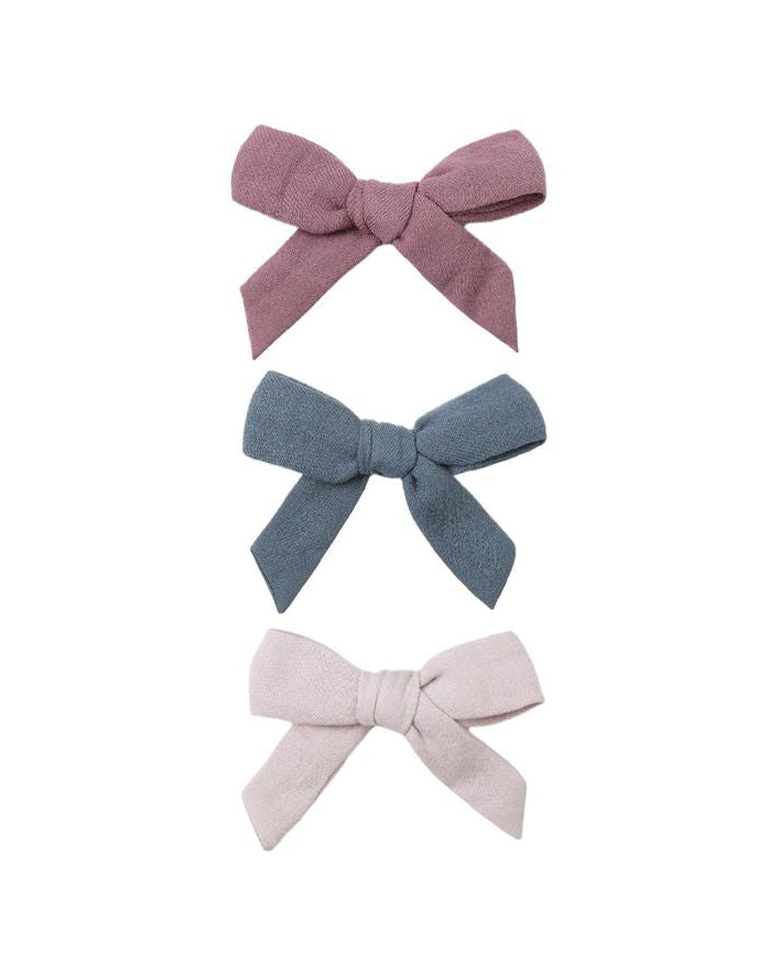 Bows with Clip, Set Of 3 | Mulberry, Ocean, Lilac