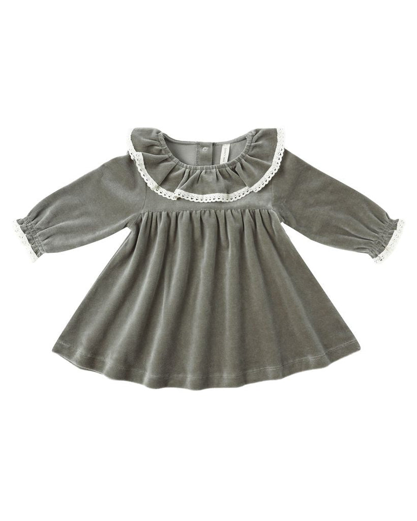 Velour Baby Dress || Forest