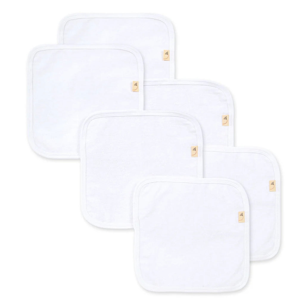 Organic Cotton Solid Washcloths 6 Pack - Cloud White