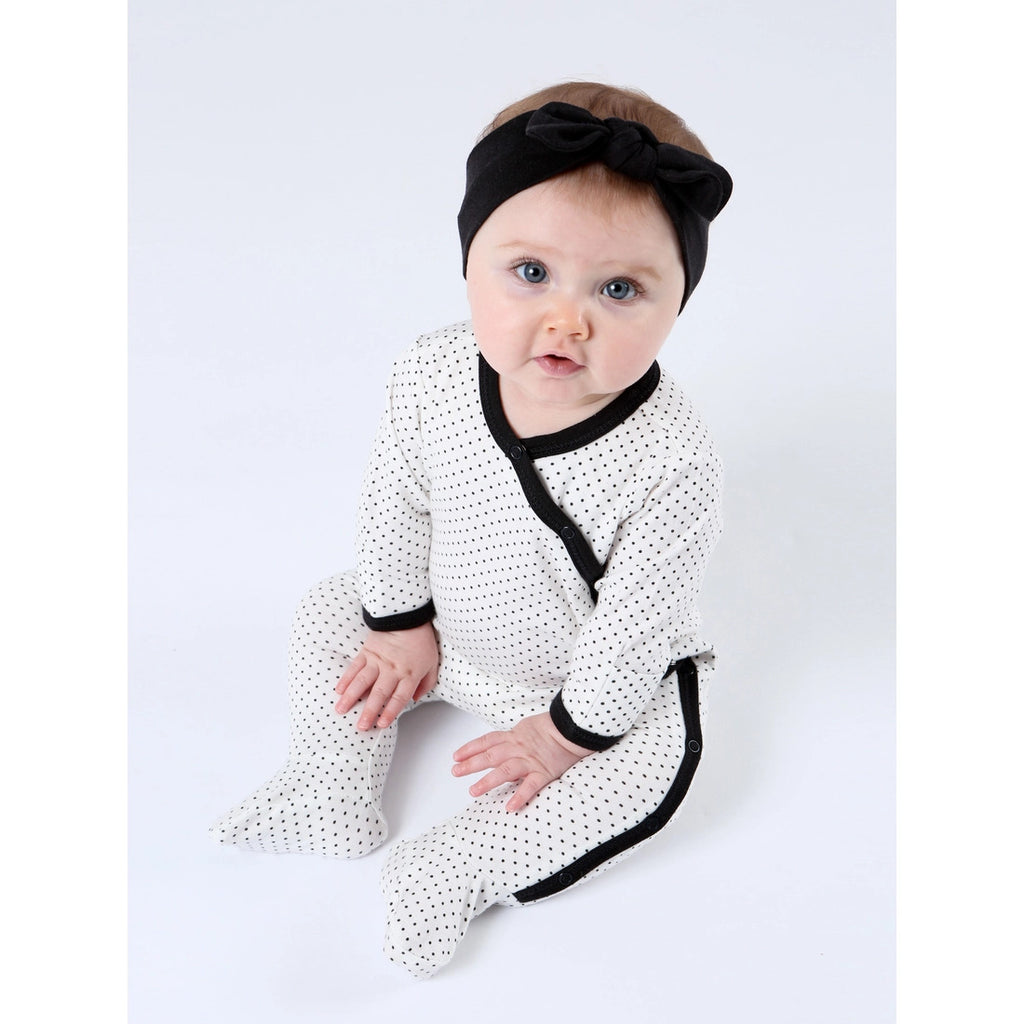 Organic Baby Bow Headband - Black