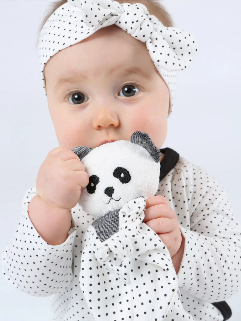 Organic Baby Bow Headband - Polka Dot