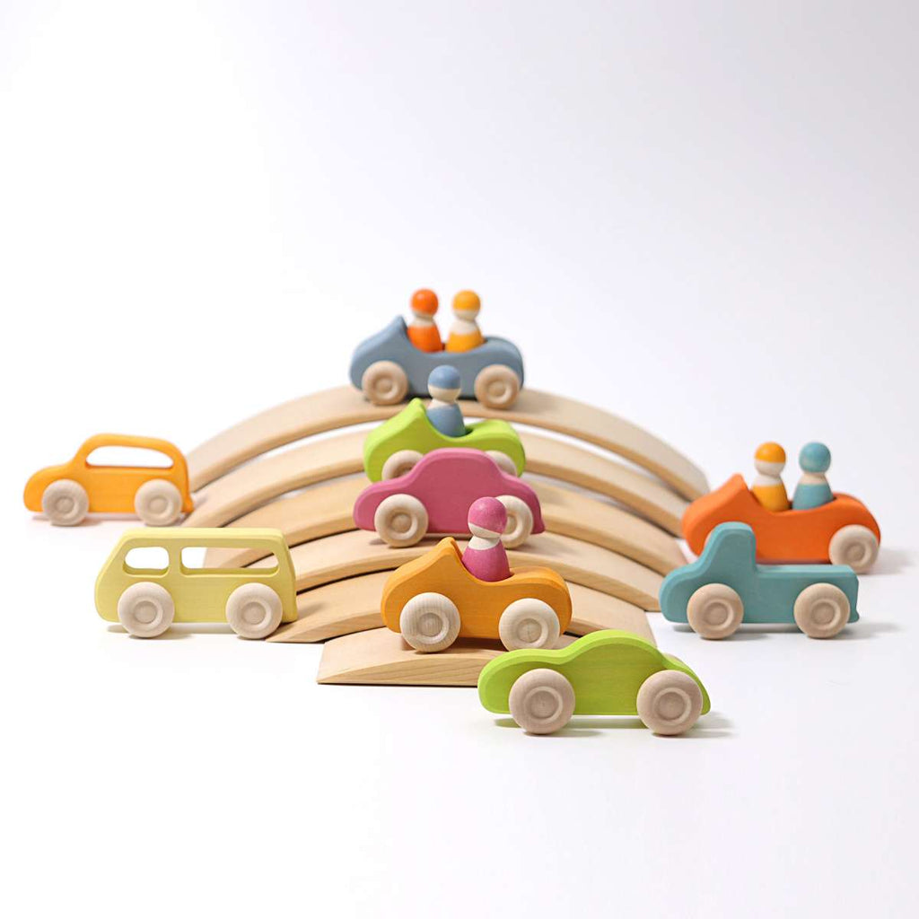 Wooden Toy Car - Small Convertible Yellow