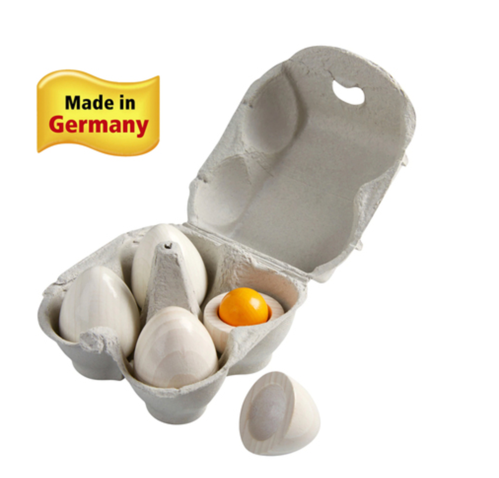 Wooden Eggs with Removable Yolk Play Food