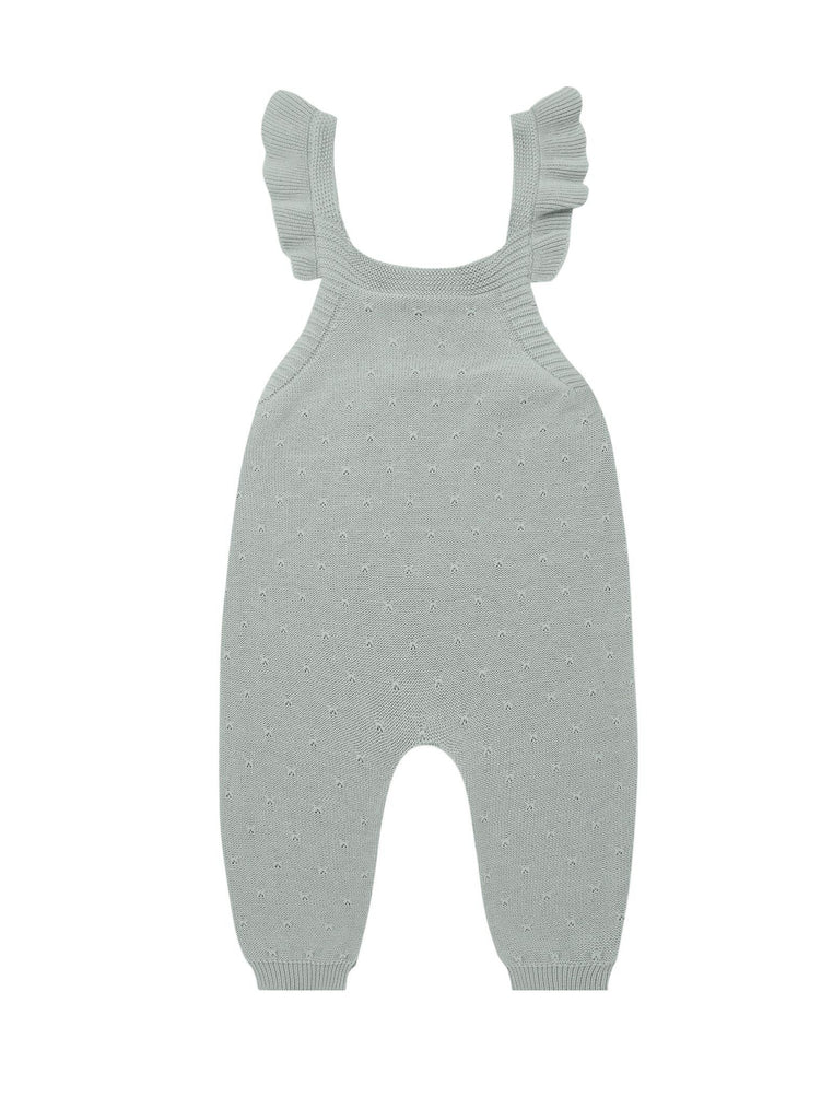 Quincy Mae Pointelle Knit Overalls | Sky