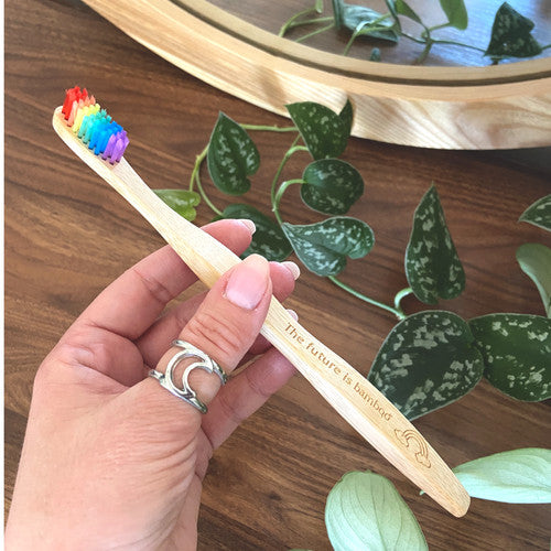 Rainbow ADULT Bamboo Toothbrush Singles